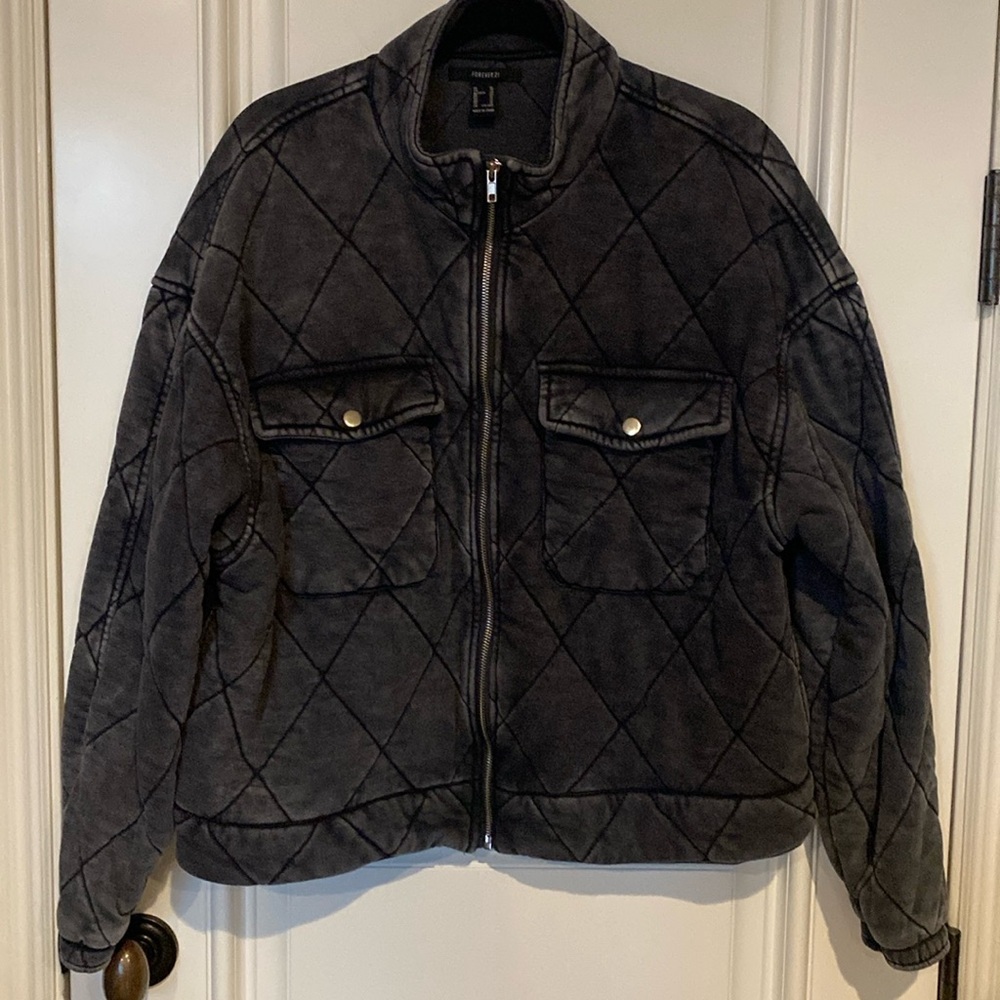 Acid Wash Quilted Denim Jacket - NWOT